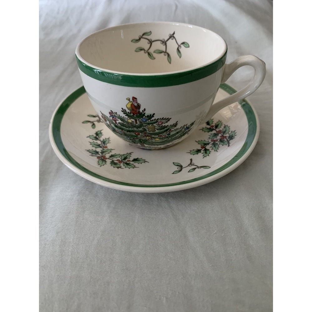 Spode England Christmas Tree Coffee Tea Cup and Saucer Set